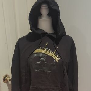 Black Hoodie with Gold Crown Graphic